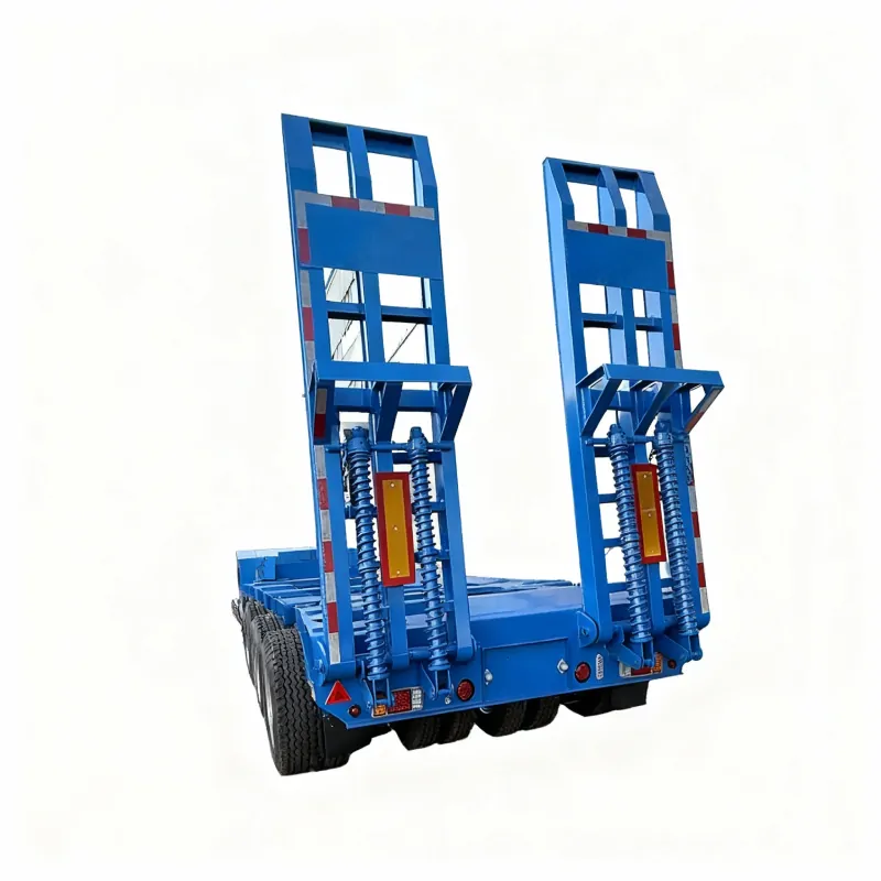 Hydraulic axle low-bed semi-trailer (3) Hydraulic axle low-bed semi-trailer
