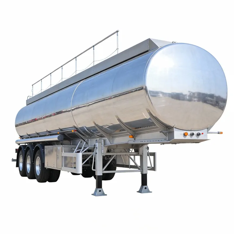 Lightweight Aluminum Fuel Tank Trailer for Efficient Transport (3) Lightweight Aluminum Fuel Tank Trailer for Efficient Transport