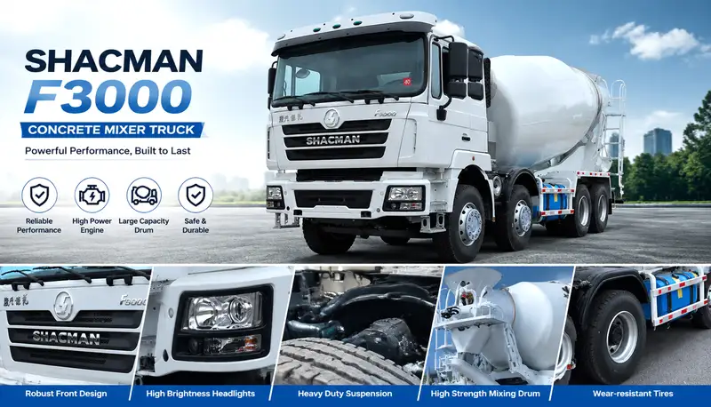 SHACMAN Delong F3000 8×4 Concrete Mixer Truck Heavy Duty Cement Mixer Truck