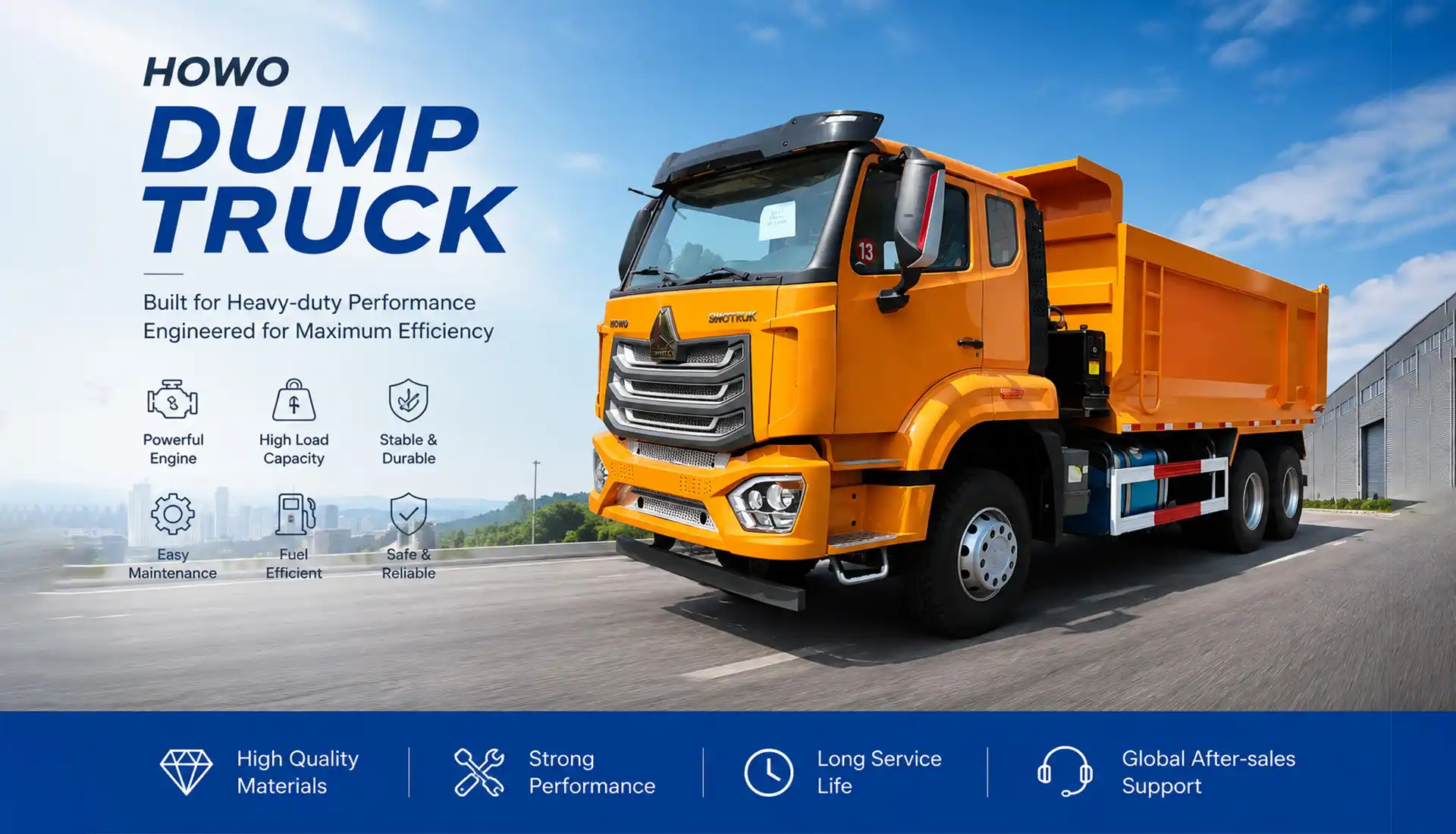 SINOTRUK HOWO Haohan 6×4 U Type Dump Truck Yellow Heavy Duty Tipper Truck for Construction and Mining