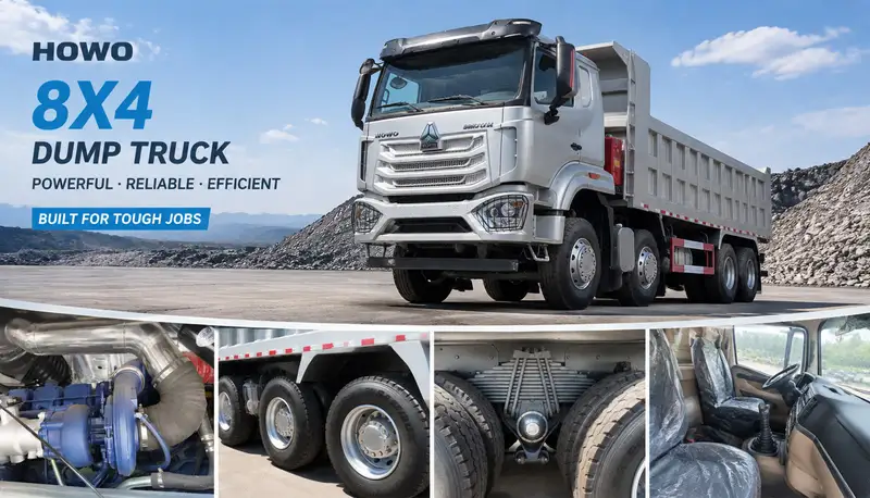SINOTRUK HOWO Haohan 8×4 Dump Truck Silver Heavy Duty Tipper Truck for Construction and Material Transportation