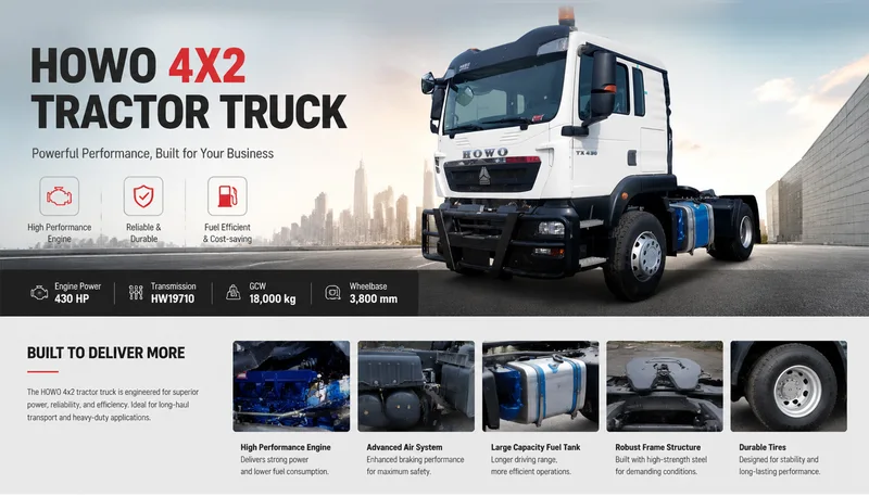 SINOTRUK HOWO TX 4×2 Tractor Truck Reliable Highway Freight Truck