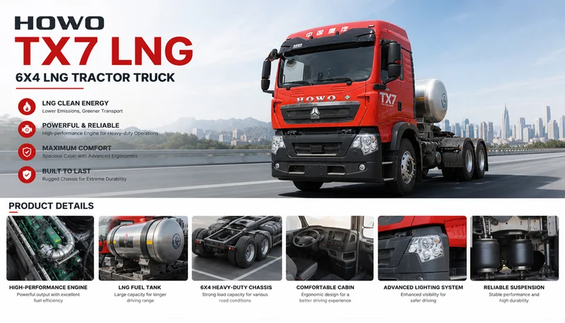 SINOTRUK HOWO TX7 LNG Tractor Truck 6×4 Natural Gas Heavy Truck